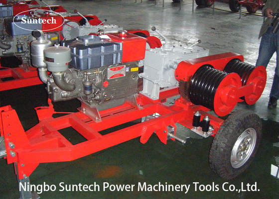 Honda Engine 5 Ton Double Capstan Winch Cable سحب آلة لبناء الطاقة