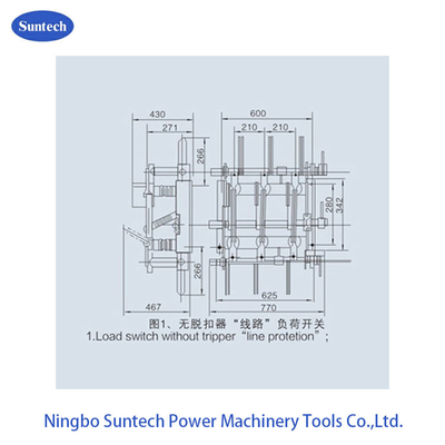 مفتاح استراحة تحميل AC داخلي ثلاثي الأطوار HV 12KV