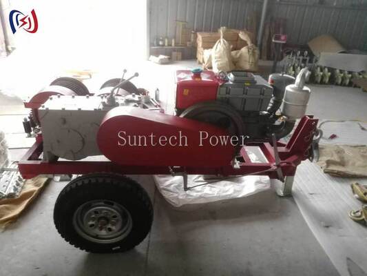 رافعة مزدوجة الأسطوانة احترافية بقدرة 6.3-9 كيلوواط وسرعة 2000-3600 دورة في الدقيقة للسحب والشد المتزامن للكابلات في أعمال خطوط الطاقة