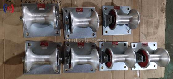 بكرة أرضية للكابلات احترافية بتصنيف حمولة 5KN مع حامل من الألومنيوم المصبوب لتركيب الكابلات تحت الأرض مقاس 150-160 مم