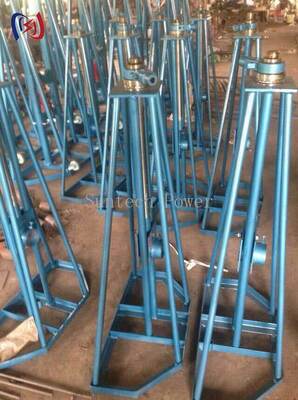 موقف لفائف بسيطة ثقيلة مع 10-50KN الحمل الاسمي و 450-1300mm ضبط الارتفاع لفواصل الكابلات