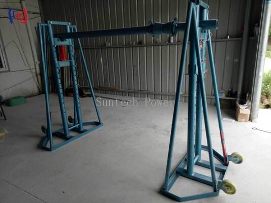 موقف لفائف الكابلات الهيدروليكية مع 50-300KN الحمل الاسمي للطبول قطرها 2400-5000mm والإطار الفولاذي عالي الجاذبية