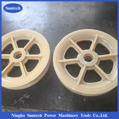 508x100mm MC نايلون بكرة عجلات موصل كتلة التوتير مع محامل