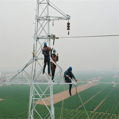 132KV موقع OHTL المجلفن زاوية برج الطاقة الكهربائية الصلب