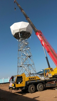 110KV هوائي برج الاتصالات السلكية واللاسلكية هيكل رادار الصلب الزاوي المجلفن